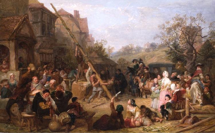 Frederick Goodall Raising the Maypole oil painting picture